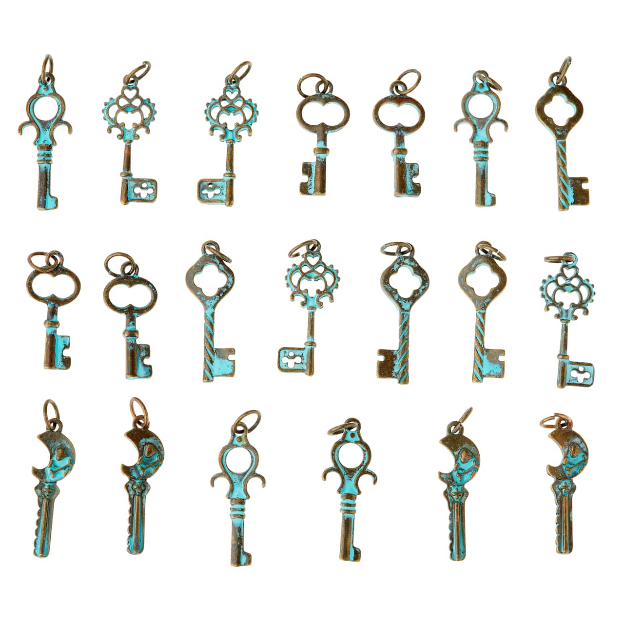 12 Packs: 20 ct. (240 total) Found Objects™ Patina Key Charms by Bead Landing™